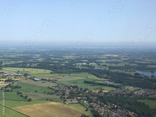 UK countryside viewed from flight