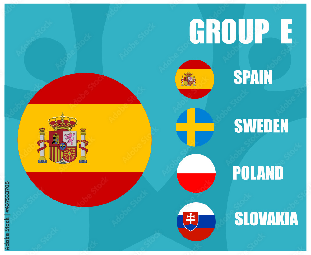 European football 2020 teams.Group E Spain Flag.European soccer final European football 2020 teams.Group E Spain Flag.European soccer final