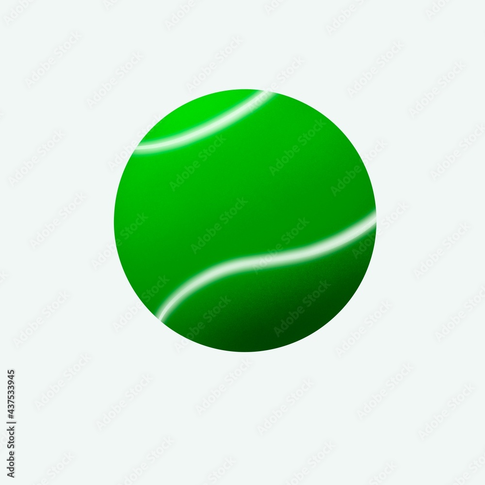 3D image of a tennis ball in green 3D image of a tennis ball in green