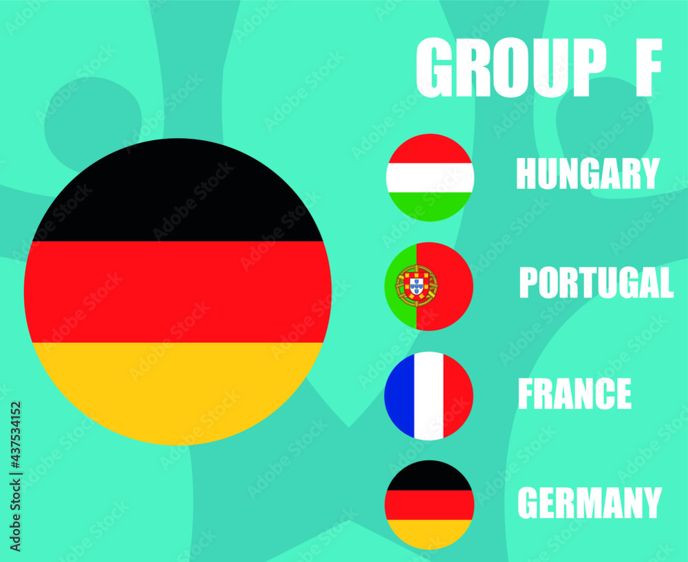 Fototapeta premium European football 2020 teams.Group F Germany Flag.European soccer final