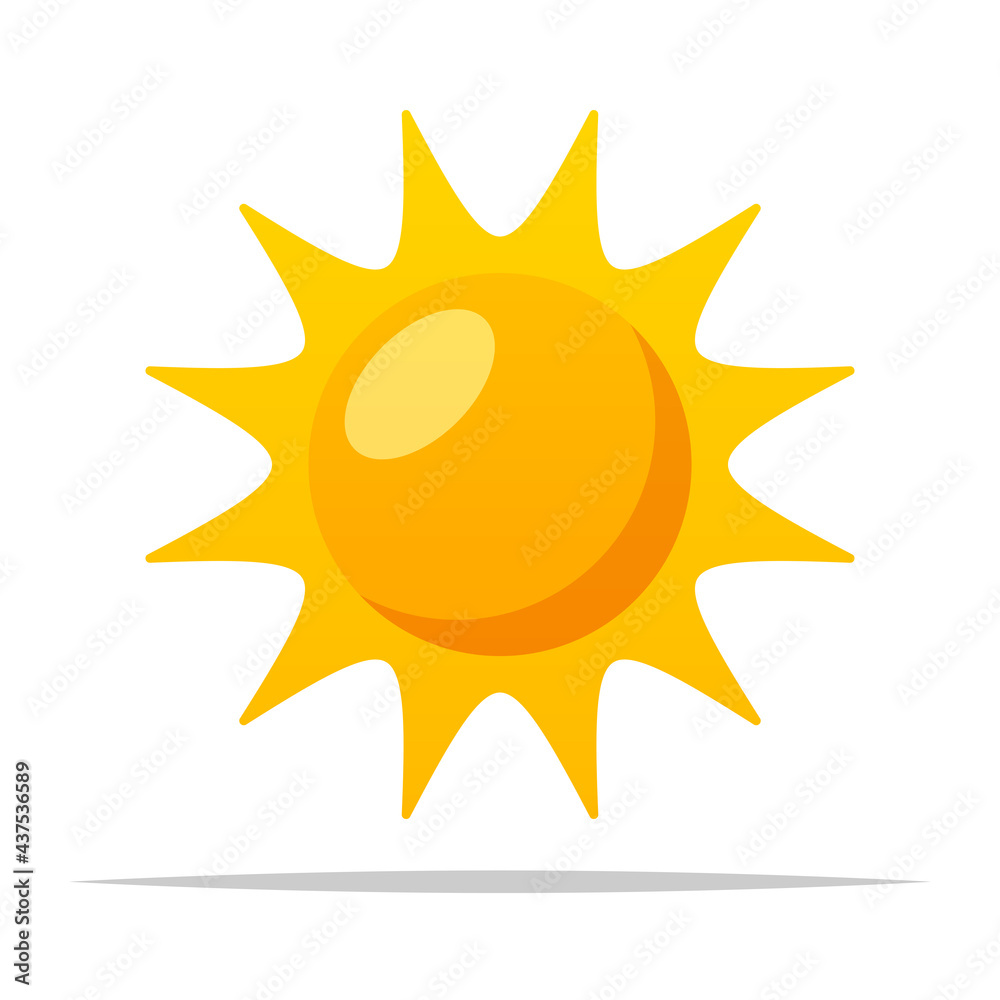 Yellow sun vector isolated illustration Yellow sun vector isolated illustration