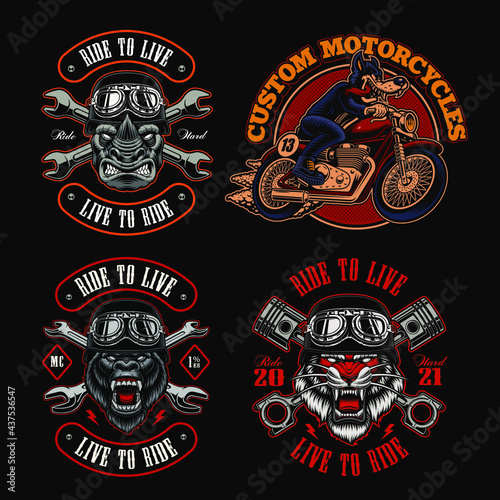 A bundle of biker-themed vector illustrations, these design can be used as shirt prints as well as for many other uses