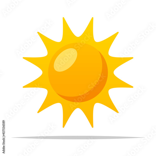 Yellow sun vector isolated illustration