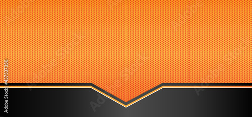Vector illustration of orange and black carbon fiber background, good to use on themes like technology, sport, futuristic, modern, luxury. Abstract background