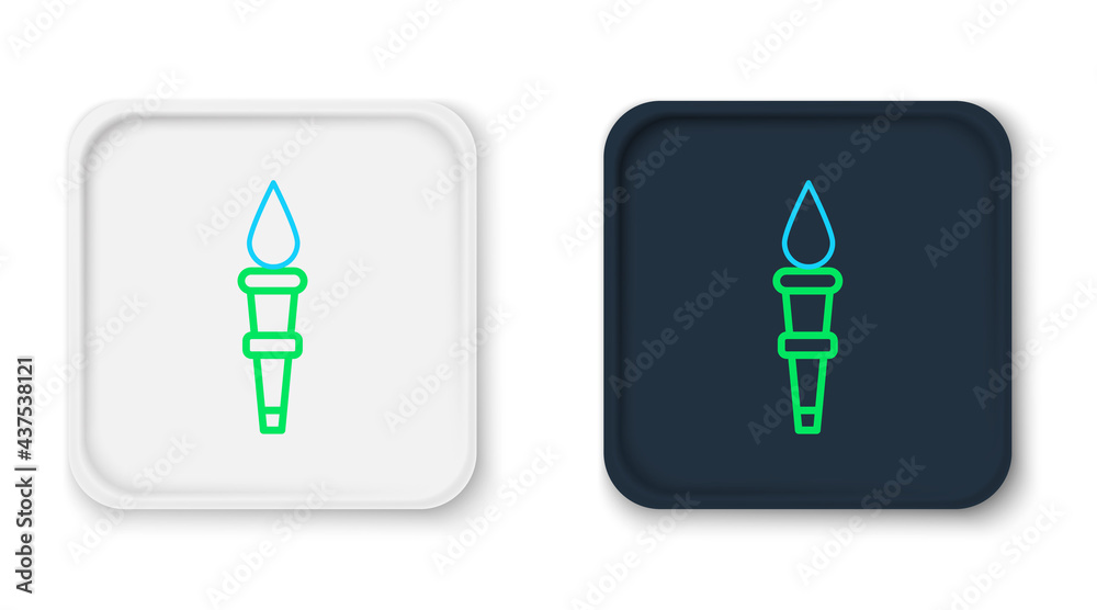 Line Torch flame icon isolated on white background. Symbol fire hot, flame power, flaming and heat. Colorful outline concept. Vector Line Torch flame icon isolated on white background. Symbol fire hot, flame power, flaming and heat. Colorful outline concept. Vector