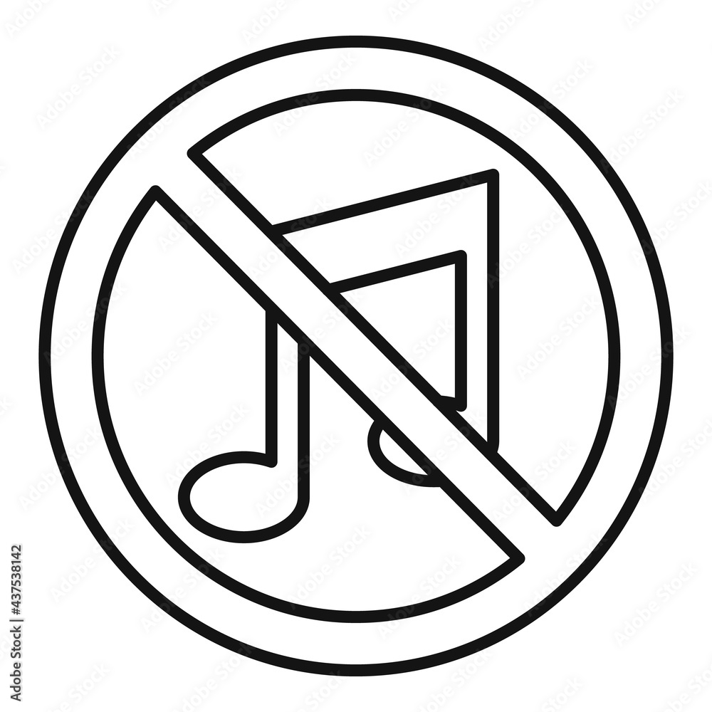 No music space icon, outline style No music space icon, outline style