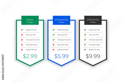 plans and pricing template for your business