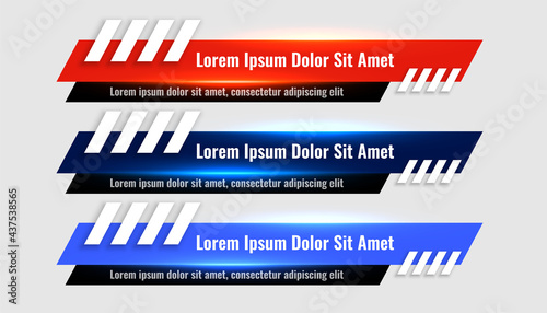 geometric lower third banners template