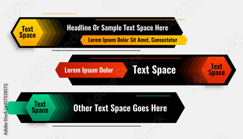 hexagonal geometric lower third banner design
