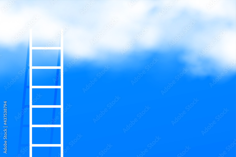 stairway ladder into the clouds concept background