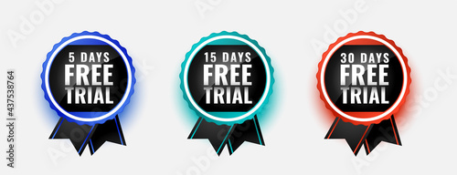 free trial badge stamps for 5 10 and 30 days