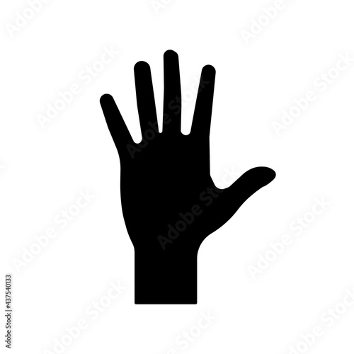 Black human hand silhouette icon. Vector illustration. EPS 10.