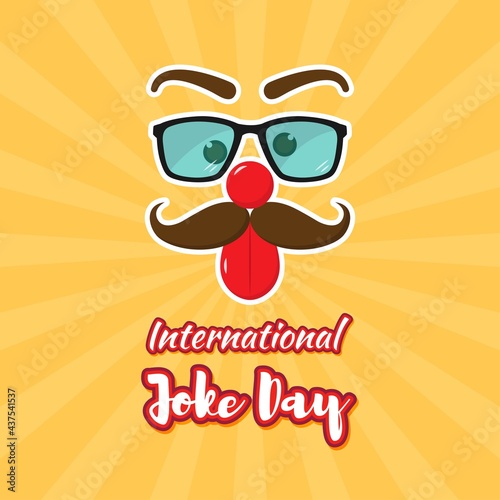 vector illustration for international joke day.