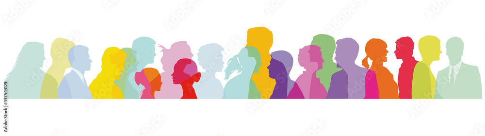 Bunte Menschenmenge, Gesichter im Profil illustration Bunte Menschenmenge, Gesichter im Profil illustration