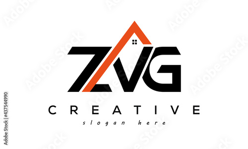 initial ZVG letters real estate construction logo vector photo