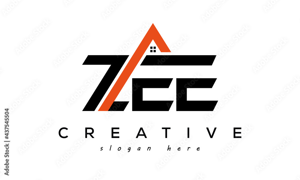 initial ZEE letters real estate construction logo vector