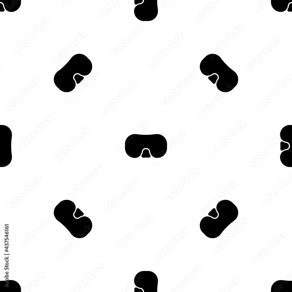 Seamless pattern of repeated black diving goggles symbols. Elements are evenly spaced and some are rotated. Vector illustration on white background Seamless pattern of repeated black diving goggles symbols. Elements are evenly spaced and some are rotated. Vector illustration on white background