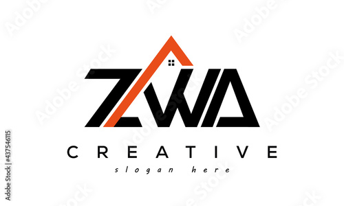 initial ZWA letters real estate construction logo vector photo