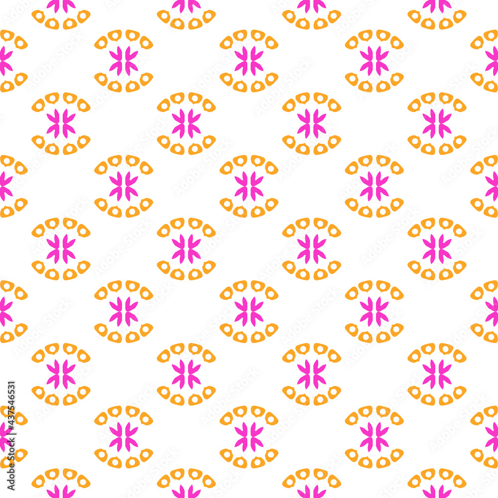 Decorative endless symmetrical motif. Geometric vector seamless pattern design template