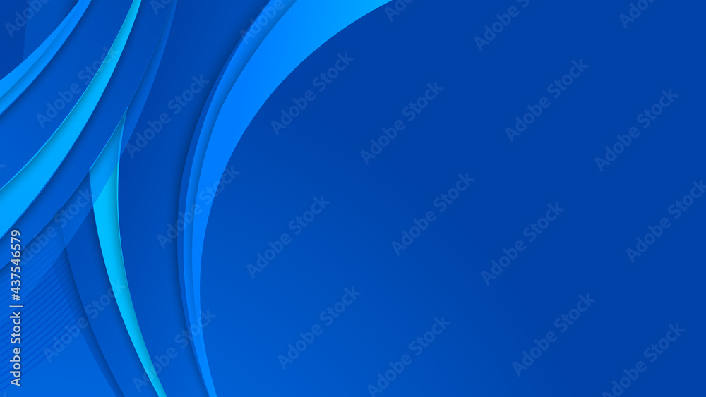 Fototapeta premium Modern blue wave abstract background with 3d overlap layers. Dark blue background with abstract graphic elements for presentation background design.