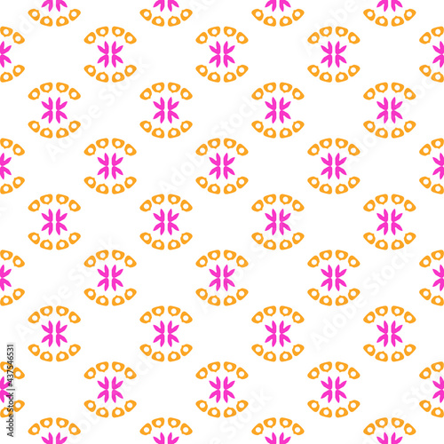 Decorative endless symmetrical motif. Geometric vector seamless pattern design template