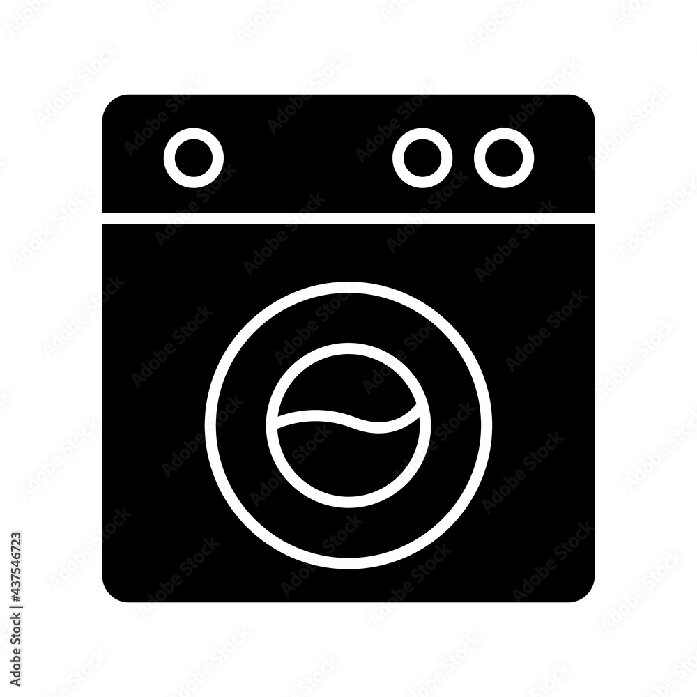 Washing machine design. Glyph icon style. simple illustration. Editable stroke. Design template vector Washing machine design. Glyph icon style. simple illustration. Editable stroke. Design template vector