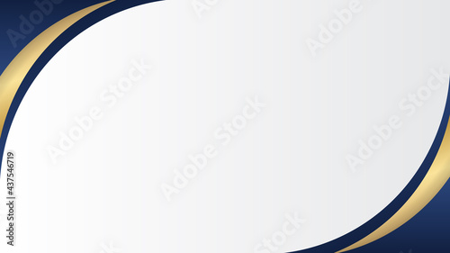 Dark blue and gold abstract background on white background. Dark blue and gold business presentation background with copy space for text
