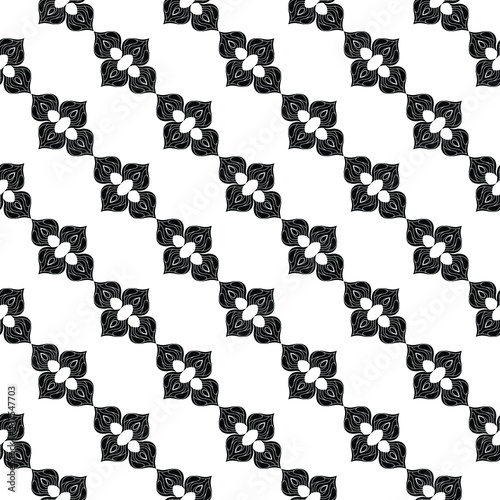 Decorative endless symmetrical motif. Geometric vector seamless pattern design template