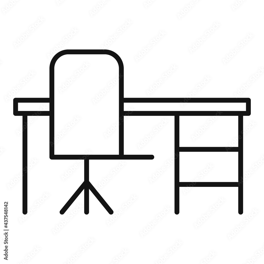 Home office desktop icon, outline style Home office desktop icon, outline style