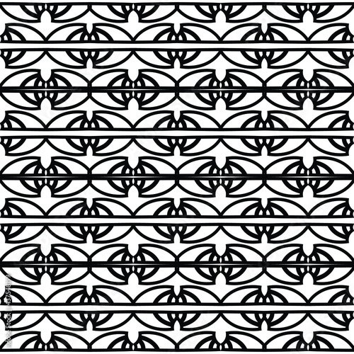 Decorative endless symmetrical motif. Geometric vector seamless pattern design template