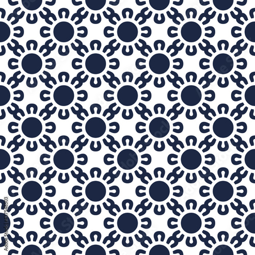Decorative endless symmetrical motif. Geometric vector seamless pattern design template