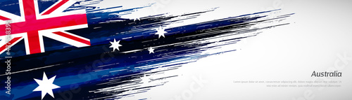 Abstract happy Australia day with creative watercolor national brush flag background photo
