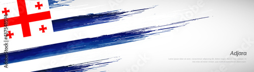 Abstract happy national day of Adjara with creative watercolor national brush flag background