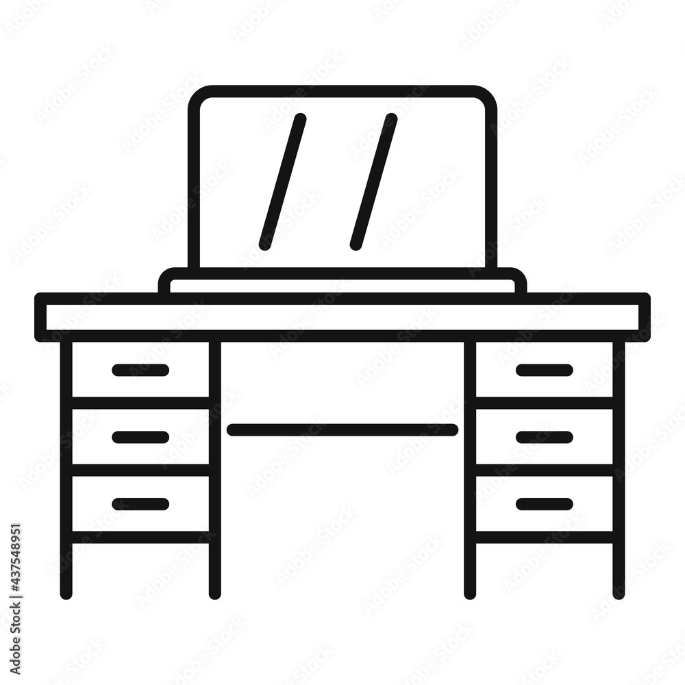Home office desktop icon, outline style Home office desktop icon, outline style
