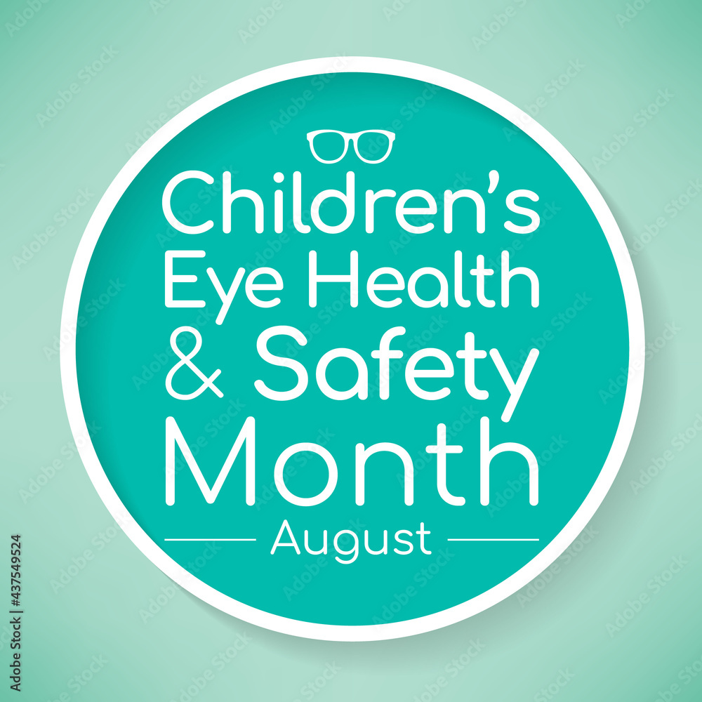 Children's Eye health and safety month is observed every year in August, it encourages parents to learn how to protect their child's eyesight. Vector illustration Children's Eye health and safety month is observed every year in August, it encourages parents to learn how to protect their child's eyesight. Vector illustration