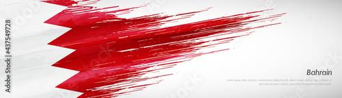 Abstract happy independence day of Bahrain with creative watercolor national brush flag background