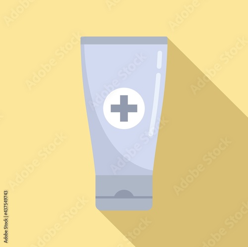 Disinfection cream tube icon, flat style