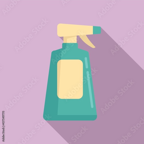 Disinfection plastic bottle icon, flat style