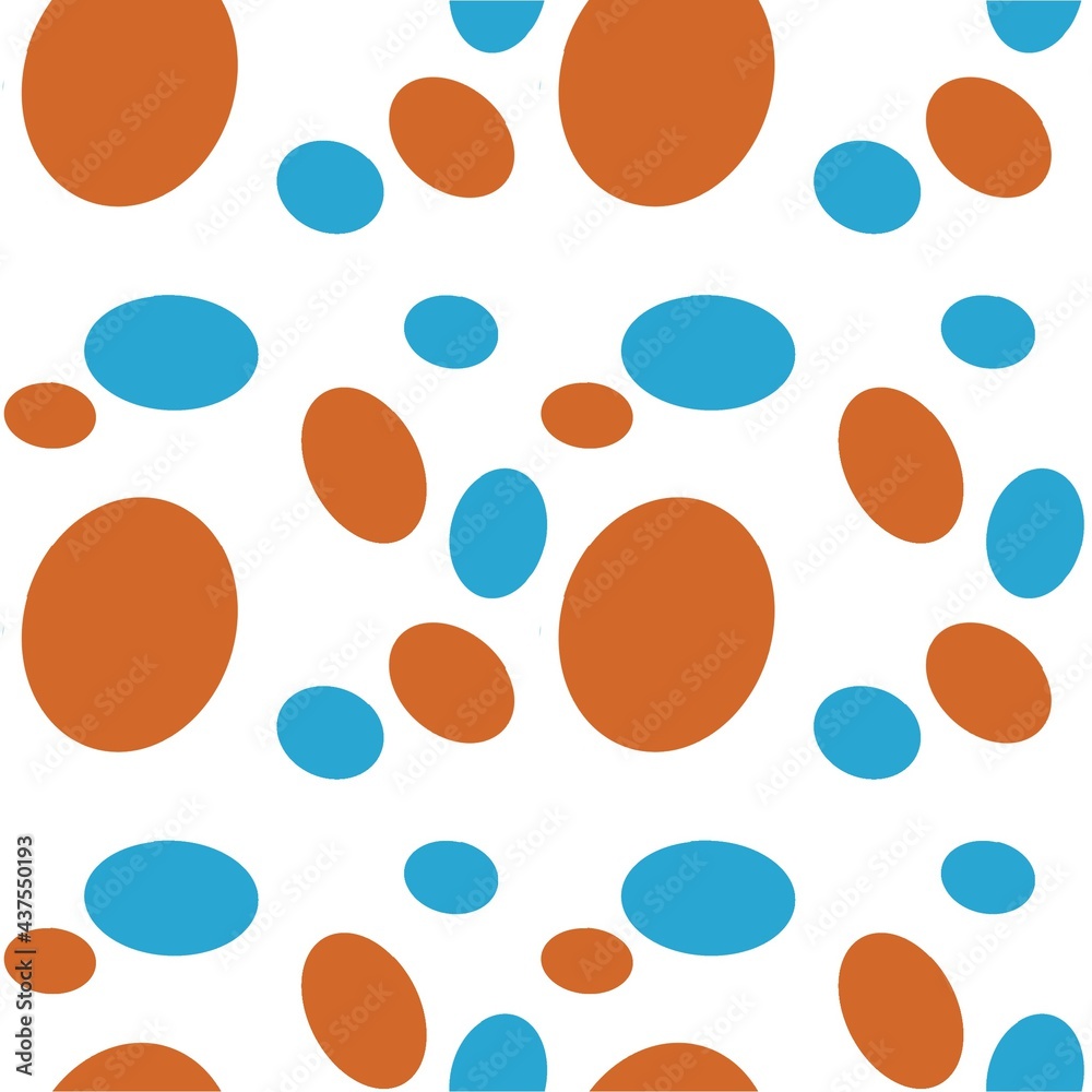 abstract pattern, background or cover. bright round spots. orange, blue, red