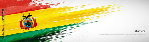 Abstract happy independence day of Bolivia with creative watercolor national brush flag background