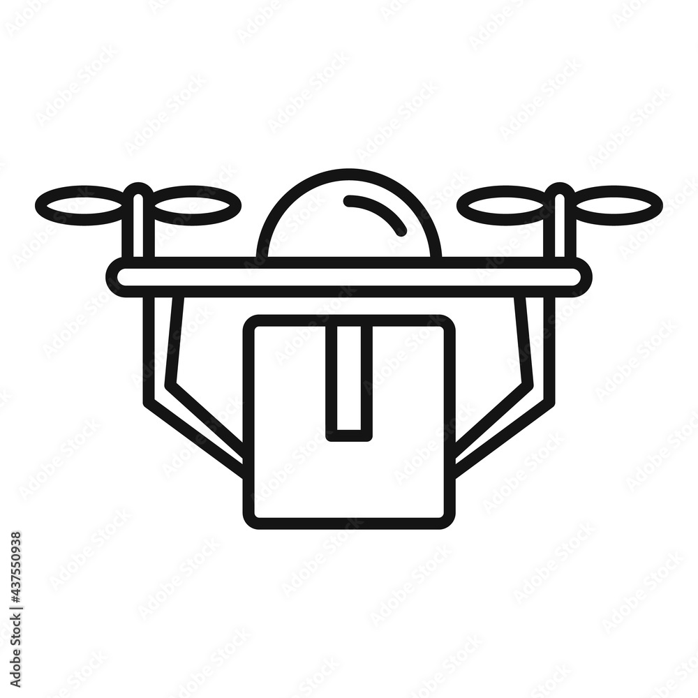 Drone home delivery icon, outline style