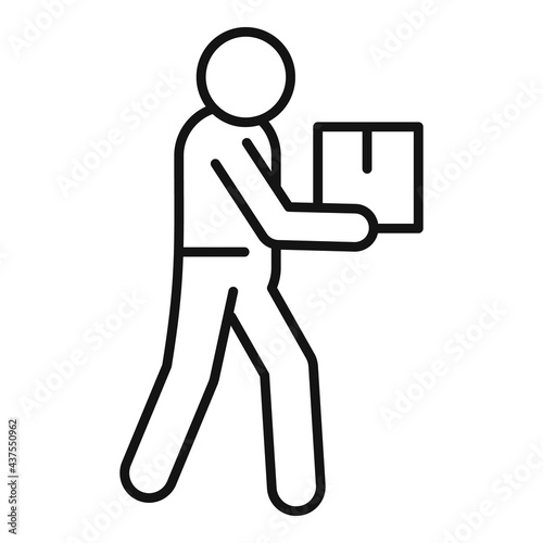 Home delivery courier icon, outline style