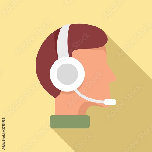 Man podcast icon, flat style