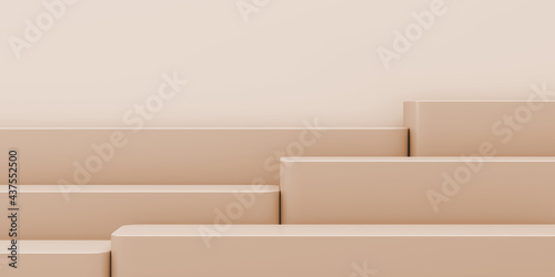 Minimalist mockup background for product presentation, a platform stacked up, pastel color style. 3d rendering