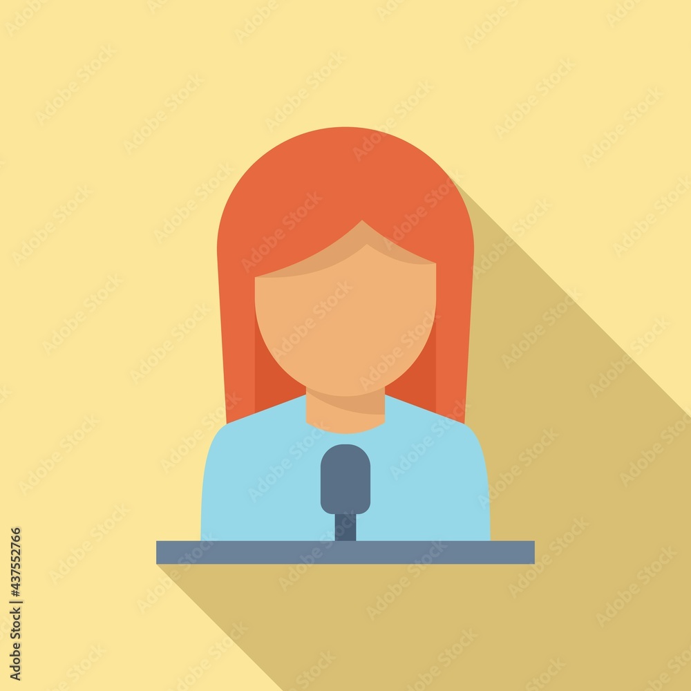 Podcast guest icon, flat style Podcast guest icon, flat style