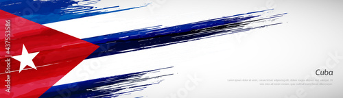 Abstract happy independence day of Cuba with creative watercolor national brush flag background