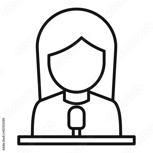 Podcast guest icon, outline style