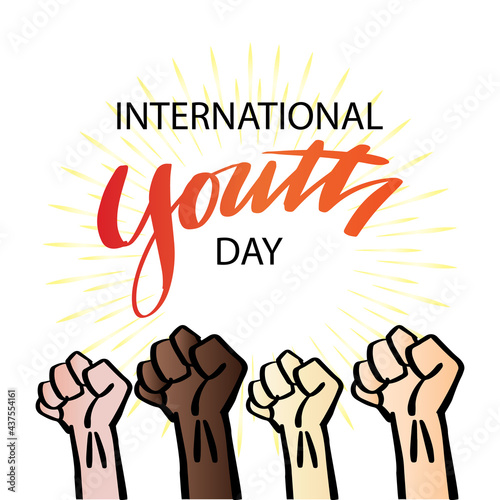 International youth day with fist hands, 12 August.