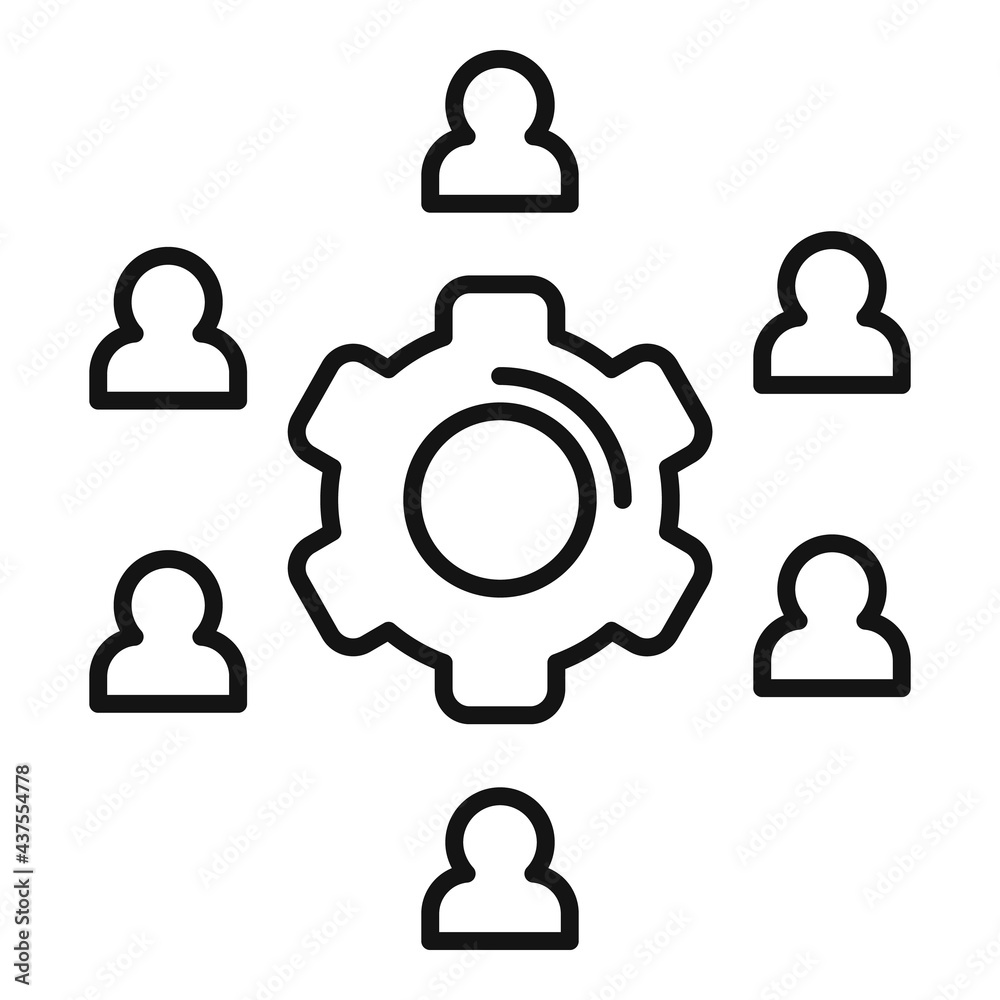 Outsource gear member icon, outline style Outsource gear member icon, outline style