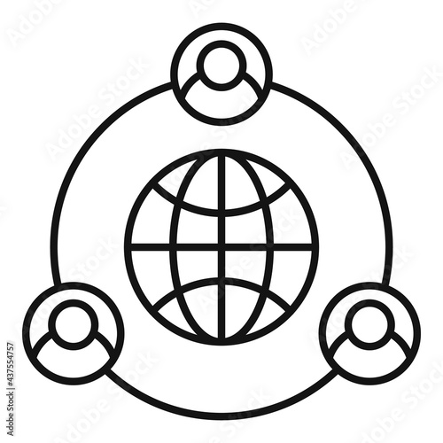 Outsource global way icon, outline style